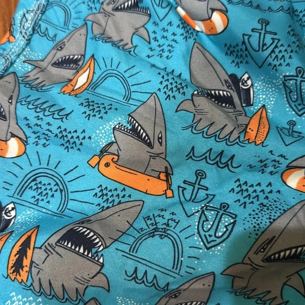Gymboree boys bundle of swim trunks, sharks, fish, octopus size large (10-12)